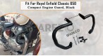 Fit For Royal Enfield Classic 650 Compact Engine Guard Black - SPAREZO